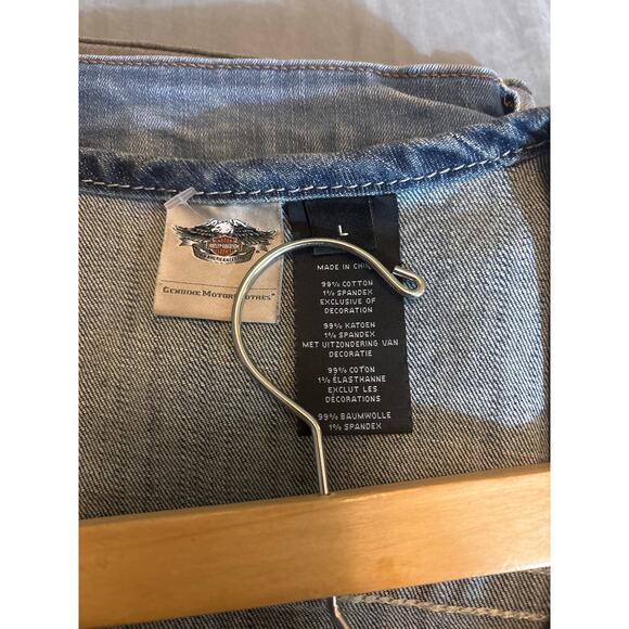 HARLEY DAVIDSON | denim vest large blue - Picture 4 of 5